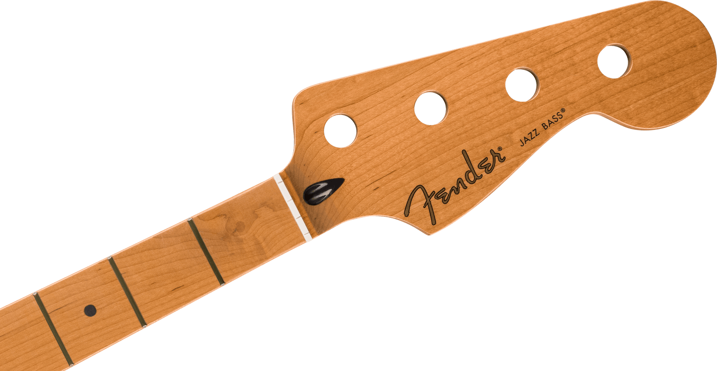 Satin Roasted Maple Jazz Bass® Neck, 20 Jumbo Frets, 12", Maple, Flat Oval Shape