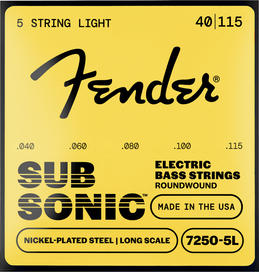 SubSonic™ 7250 Nickel-Plated Steel Bass Strings (5 String)